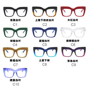 <span class=keywords><strong>Vintage</strong></span> oversize Square nuovi occhiali da vista Anti-luce blu per le donne moda elegante blu verde occhiali miopia Computer oversize - Product Image 5