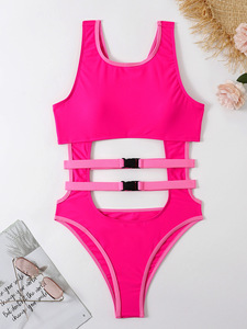 New Fashion Design Monokini <strong>Swimsuit</strong> Sexy One Piece <strong>Swimsuit</strong> Women Adults Solid <strong>Thong</strong> <strong>Bikini</strong> Swimwear Support Spandex / Nylon LT - Product Image 3