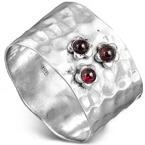 美丽优质925纯银石榴石女士戒指网上销售花式银戒指供应商和出口商