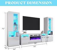 L'ensemble de centre de divertissement pour foyer comprend un meuble TV pour foyer et des armoires de rangement pour bibliothèque