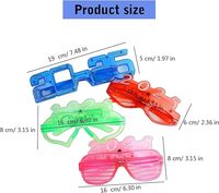 Plastique 2025 Led clignotant en forme de coeur lunettes lumineuses brillent dans le noir fête Rave lunettes d'obturation pour les lunettes de fête du nouvel an