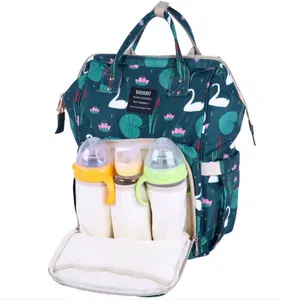 Novo design de mochila de fraldas personalizada multifuncional para mamãe, bolsa personalizada diária de grande capacidade com estampas personalizadas