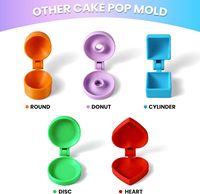 Ensemble de moules à cake pops ronds, découpeurs et poussoirs à cake pops sphériques et circulaires imprimés en 3D, pour la pâtisserie maison, les fêtes d'anniversaire