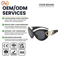 TWOOO T1942 Lunettes de soleil œil-de-chat épaisses et chics pour femmes, avec logo personnalisé, marque privée, OEM, ODM, monture PC, verres PC, protection UV400, vente en gros directe usine