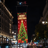 Écran LED rideau transparent, affichage LED en maille volante pour spectacle de drones, publicité en stade, léger et pliable