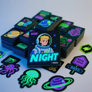 Etiquetas Adhesivas de Vinilo o PVC Transparente Fluorescente Luminoso, Personalizadas, Impresión de Etiquetas que Brillan en la Oscuridad - Product Image 3