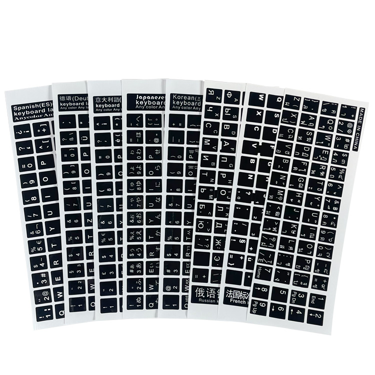 Оптовая продажа, индивидуальная глянцевая черная тайская наклейка для клавиатуры ноутбука в японском стиле, Мьянме