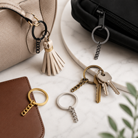 Accessoires de porte-clés en métal doré et argenté durables, forme cœur, avec mousqueton pivotant pour sac à main, jouet, pièces de bricolage, vente en gros