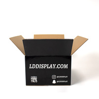 Individuell mit Logo Bedruckte Zertifizierte Wellpappe-Versandbox Doppelwandige Karton-Versandbox Schwarze Flache Box für Handtaschen-Verpackung