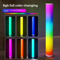 Lámpara de Pie Cilíndrica LED RGB Inteligente Tuya, Sincronización con Música, Regulable, Luz de Esquina Moderna, Control Remoto por Aplicación, Decoración para Sala de Estar y Juegos