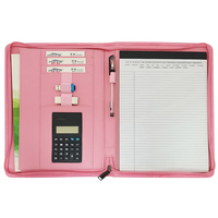 ModernQiu Portafolio de Negocios de Cuero PU Tamaño A4 Personalizado Color Rosa Carpeta Padfolio Sin Mínimo de Compra Productos de Archivo Personalizados