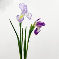 Bunga Iris Buatan Batang Tunggal Alice, Ornamen Dekoratif Ruang Tamu, Buket Ungu untuk Dekorasi Dalam dan Luar Ruangan