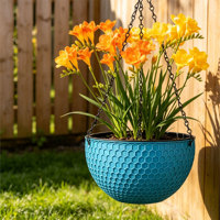 Pot suspendu double de luxe traditionnel à arrosage automatique avec trous de drainage 2,56 L en PP durable pour intérieur/extérieur