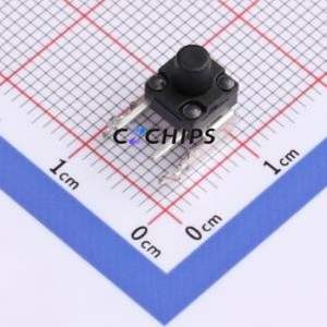 TC-00100FSA-070E Tactile Switch Through hole Component (THT) Switch Single Pole Single Throw Round Button 2.5N 6mm - Product Image 1