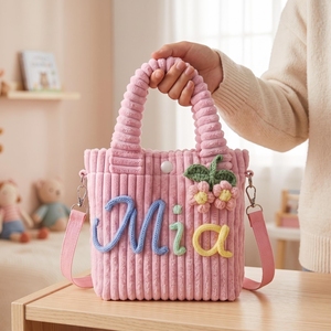 Personalized Toddler Purse Custom Name Corduroy Crossbody Bag <strong>for</strong> <strong>Little</strong> <strong>Girls</strong> Lightweight Kids Purse Birthday Halloween <strong>Gift</strong> - Product Image 2