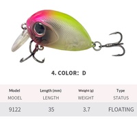 Leurre dur flottant Crankbait 35mm/37g Minnow, design rock-and-roll robuste, leurres pour la pêche en courant avec hameçons, modèle