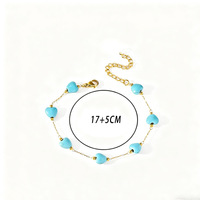 Bracelet classique bleu ajustable pour femme, bijou délicat en pierres précieuses pour les fêtes, bracelet perlé en pierre naturelle turquoise