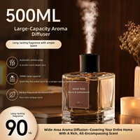 Diffuseur d'arômes en verre de 500 ml de type brumeux de forme carrée pour la maison, avec parfum frais longue durée, ornement de style hôtel
