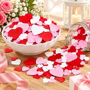 Autocollants en papier en forme de cœur autocollants rouges, roses et blancs, confettis décoratifs pour bricolage, mariage, Saint-Valentin, décoration de la maison - Product Image 4