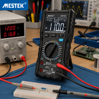 Produk Terlaris Mestek Multimeter 10000 Counts DM100 1000V/10A Pengukur Tegangan Arus Resistansi Digital Multimeter