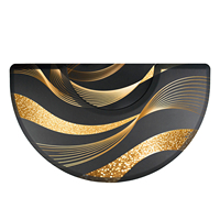 Tapis de sol de salon de coiffure moderne, épais de 1/2 pouce, anti-fatigue, découpé, surface en PVC facile à nettoyer, semi-circulaire, tapis de chaise de salon