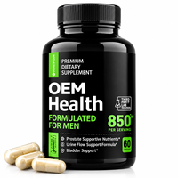Complément alimentaire pour la santé masculine, marque privée, 850 mg, capsules de nutriments pour la prostate, pour le soutien de la vessie, des voies urinaires et de la vitalité masculine