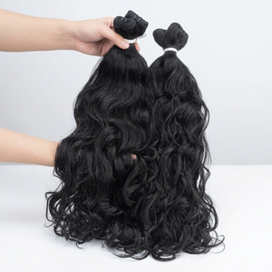 Extensions de cheveux humains naturels noirs vietnamiens bruts non traités, style ondulé naturel, en stock - Product Image 2
