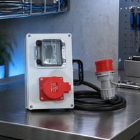 Boîtier de distribution d'alimentation WiFi portable triphasé Fineco 16A/32A IP67 avec compteur MID, prêt à l'emploi, 6 prises, utilisation extérieure