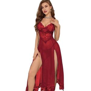 Europäisch-Amerikanische Sexy Nachtwäsche Dessous für Damen Spitze ODM Verführerisch Heiß mit Schlitz Durchsichtig - Product Image 5