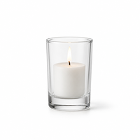 Glazen kaarsenhouder met dikke bodem, klein glazen glaasje, theelicht houder, decoratie voor thuis en tafel.