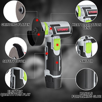 Mini-meuleuse d'angle sans fil multifonctionnelle 12V à deux batteries, outil professionnel pour atelier, avec protection de sécurité pour utilisation en garage