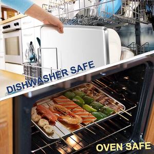 Toptan paslanmaz çelik pişirme sayfaları Pan fırın tepsisi ev mutfak gereçleri dikdörtgen tepsi <span class=keywords><strong>Metal</strong></span> pişirme tepsisi - Product Image 4