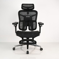 Chaise de bureau certifiée pour personnes de grande taille et poids lourd (300 LBS) avec repose-pieds |   Chaise de bureau ergonomique en maille robuste avec coussin large et appui-tête