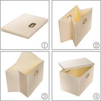 Grand Conteneur de Stockage Pliable avec Couvercle Boîte de Rangement Pliable en Tissu Organisateur Conteneur Panier Cube avec Couvercle pour la Maison