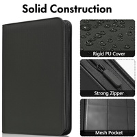 Porte-cartes de collection portable en cuir PU |   Album photo pour cartes de baseball TCG à 9 pochettes, fermeture à glissière, capacité de 360 cartes