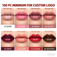 Baume à lèvres liquide hydratant personnalisé avec logo, 5 pièces, brillance élevée, non collant, longue durée, imperméable, hydratant, végan, marque privée