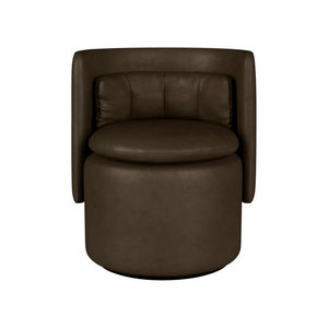 Fauteuil de cocktail de luxe pivotant en velours et bois massif, design haut de gamme mi-siècle, pour salon et bar - Product Image 3