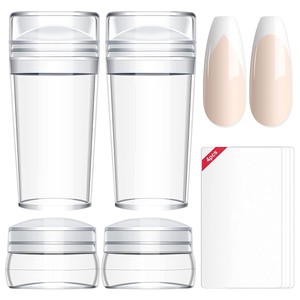 <span class=keywords><strong>Saviland</strong></span> French Tip Soft Round Nail Stamp 10PCS Replaceable Silicone Head Scrapers Cleaning Pads Home DIY Nail Art Salon - Product Image 6