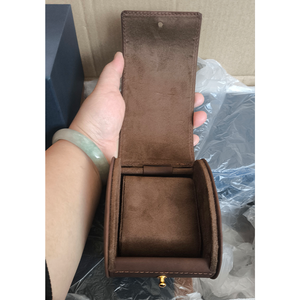 Caja de Reloj de Cuero Marrón con Cierre a Presión, Juego de Regalo con Empaque Azul - Product Image 3