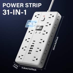 Yeni Ürün ABD Akım Korumalı Priz USB Güç Şeridi 24AC Topraklı Priz Uzatıcı 1.5m 6USB Priz Adaptörü - Product Image 1