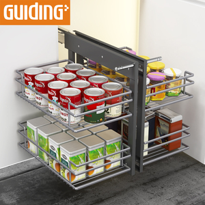 Steel Kitchen Cabinet Door Tray Organizer Hardware Nano Spray Plating Magic <strong>Corner</strong> Storage <strong>Basket</strong> for Kitchen <strong>Corner</strong> - Product Image 4