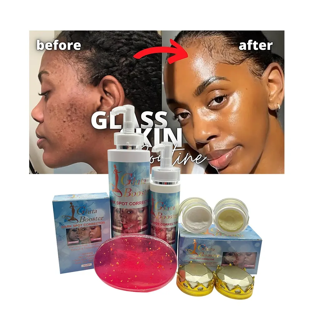 OEM clear acne pimples fade dark spots brighten radiance healthy complexion moisturizes and hydrates best African skincare range