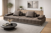 Canapé modulaire moderne avec design à profil bas, assise profonde confortable, sièges luxueux rembourrés en tissu moelleux pour salon et maison