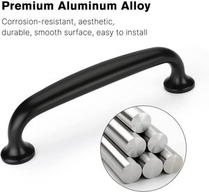 Gagang Kabinet Aluminium Hitam JAYA, Tarikan dan Kenop Laci Furnitur Modern untuk Lemari Dapur, Lemari Pakaian, dan Meja Rias - Product Image 3