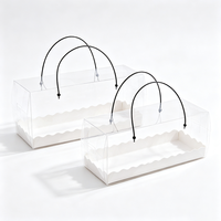 Boîte de transport en plastique transparent avec poignée pour gâteaux, conteneur transparent pour desserts, emballage pour gâteaux roulés et pâtisseries