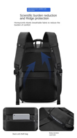 Sac à dos d'ordinateur portable unisexe grand format, résistant à la compression, coque rigide en PU, imperméable, multifonctionnel, pour les déplacements professionnels