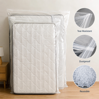Sac de matelas en LDPE transparent pour lit Queen/King, housse de matelas en plastique imperméable et anti-poussière, sac de lit de marque HNTF 20g pour déménagement et stockage
