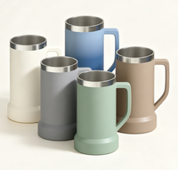 Grand gobelet isotherme en acier inoxydable de 25 oz avec poignée, idéal pour les fêtes de bureau et les journées de reconnaissance, livré en coffret cadeau