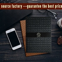 Planificateur d'affaires de mode de luxe A5 Carnet de notes en cuir artificiel avec impression de logo personnalisé Carnets de cadeaux noirs à couverture souple promotionnels en gros