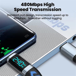 Câble USB-C vers USB-C avec affichage numérique 240W, câble de charge <span class=keywords><strong>rapide</strong></span> pour <span class=keywords><strong>iPhone</strong></span> 15/16, Samsung Galaxy, téléphones et tablettes Xiaomi - Product Image 3